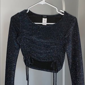 Two piece sparkly set navy and gold sparkle